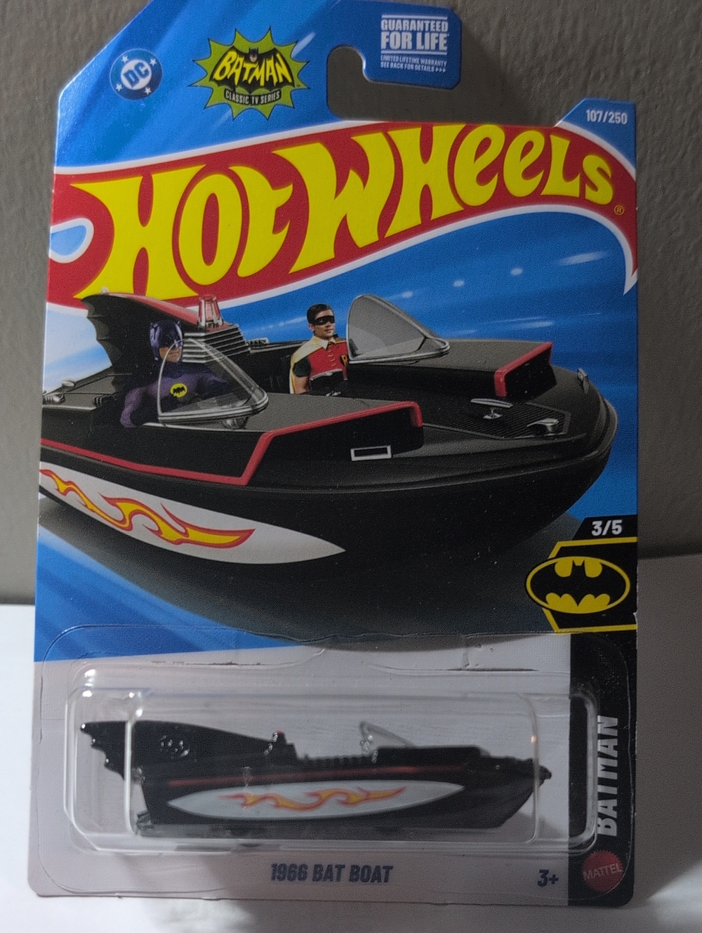 Hot Wheels 1966 Bat Boat Batman Black DC Comic HW Mattel NEW Ships Secure In Box